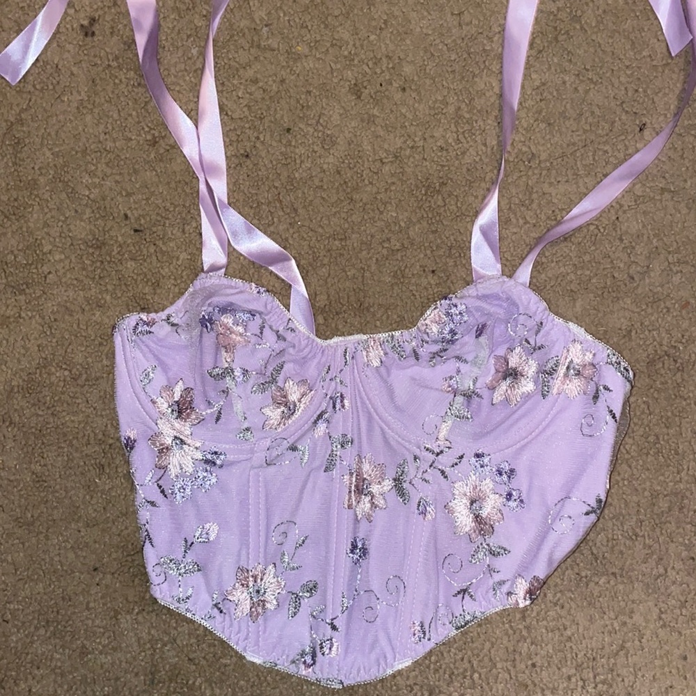 Faux corset crop top